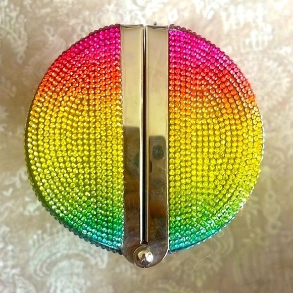 Aldo "Cherry Pop" Rhinestone ENVOLEE MINI CROSSBODY BAG Chain Purse Bling Clutch - Picture 10 of 16